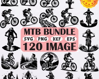Paquete SVG de bicicleta de montaña: 120 diseños de ciclismo para Cricut y láser