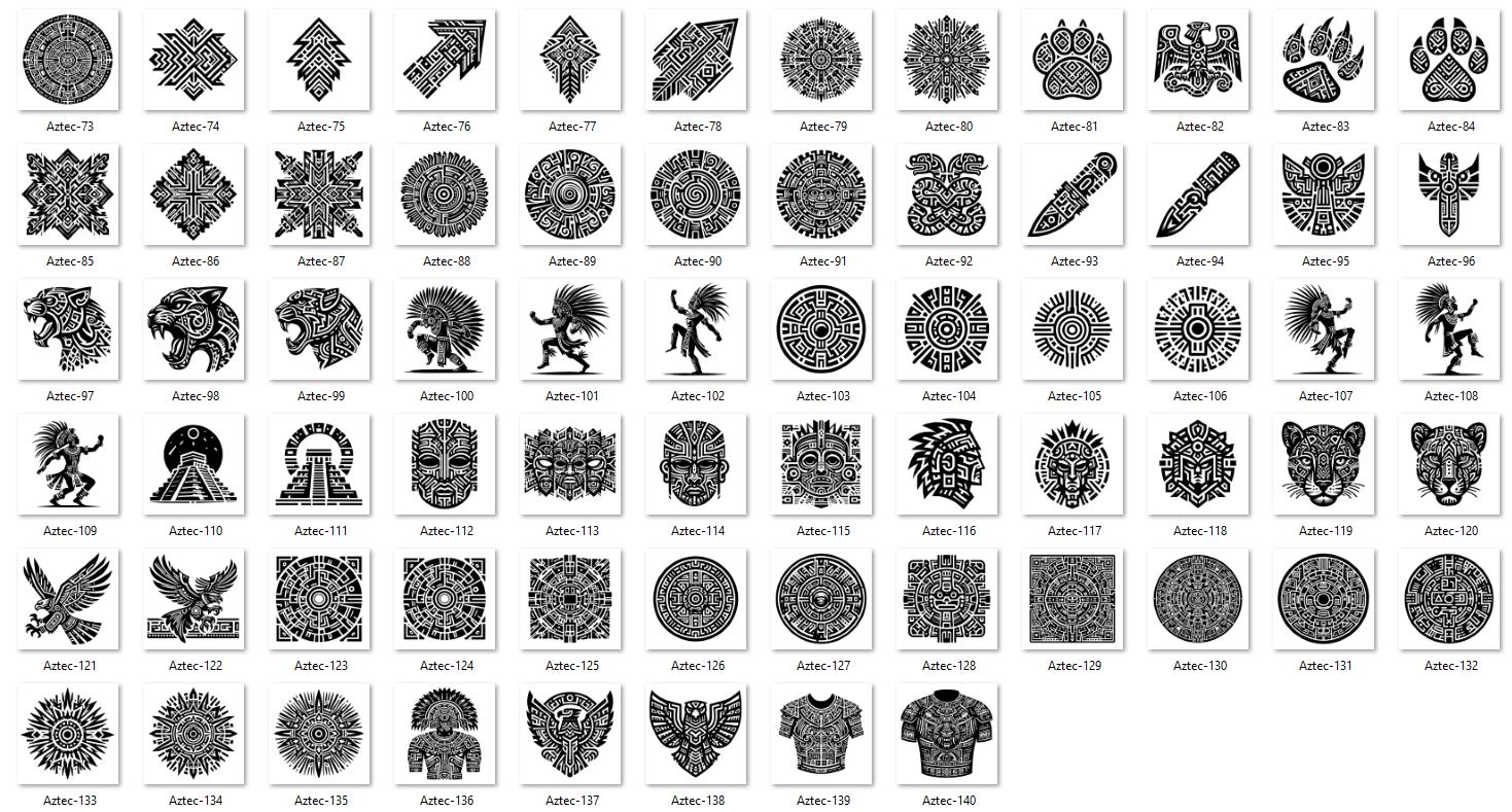 Aztec SVG Bundle 140 Designs Mayan Tribal Vector Clipart Cricut Laser ...