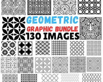 Geometric Pattern Laser Cut Bundle with 130 Intricate Modern SVG Designs digital download
