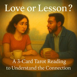 ¿Amor o lección? Una lectura de tarot de 3 cartas por correo electrónico para comprender la conexión.
