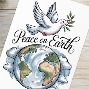 Peace On Earth Christmas Cards: Dove Holiday Greeting Card Set