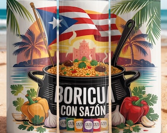 Puerto Rico Flag Tumbler Wrap: Boricua Pride 20oz PNG (Digital Download)
