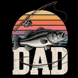 Papá pescador vintage PNG, diseño de sublimación de pesca de lubina retro, diseño de camiseta del Día del Padre, clipart de amante de la naturaleza, regalo de pescador