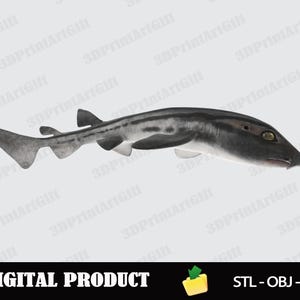 Pyjama Shark 3D Model Digital Files, STL OBJ 3mf Formats, Ready to Print Ocean Animal Figure for 3D Printing - Instant Download