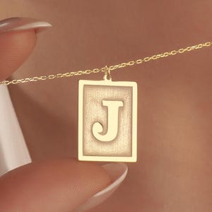 Personalized Initial Bar Necklace: Sterling Silver, Gold, Rose Gold