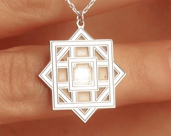 Sterling Silver Star of David Necklace: Gold Plated Geometric Magen Pendant