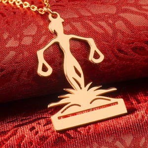 Symbol of Fairness and Truth, Justice Necklace, Scales of Justice Pendant for Lawyers&Law Students, Libra Necklace Gift, Gold Themis Symbol