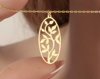 Livets trädhalsband: Förgyllt 925 sterlingsilver, meningsfull julklapp, symboliska smycken