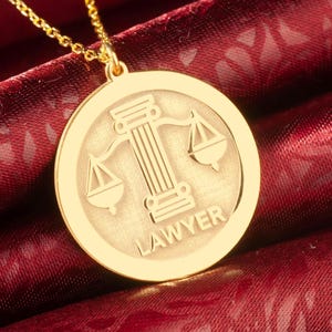 Personalized Scales of Justice Necklace: Sterling Silver Lawyer Gift