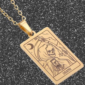 Tarot Card Necklace – Personalized Gold Pendant, Celestial Jewelry Gift, Zodiac Tarot Jewelry, WitchyJewelry, Handcrafted Spiritual Necklace