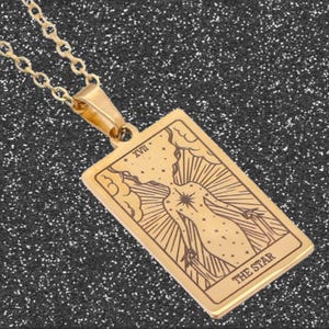 Tarot Card Necklace – Personalized Gold Pendant, Celestial Jewelry Gift, Zodiac Tarot Jewelry, WitchyJewelry, Handcrafted Spiritual Necklace