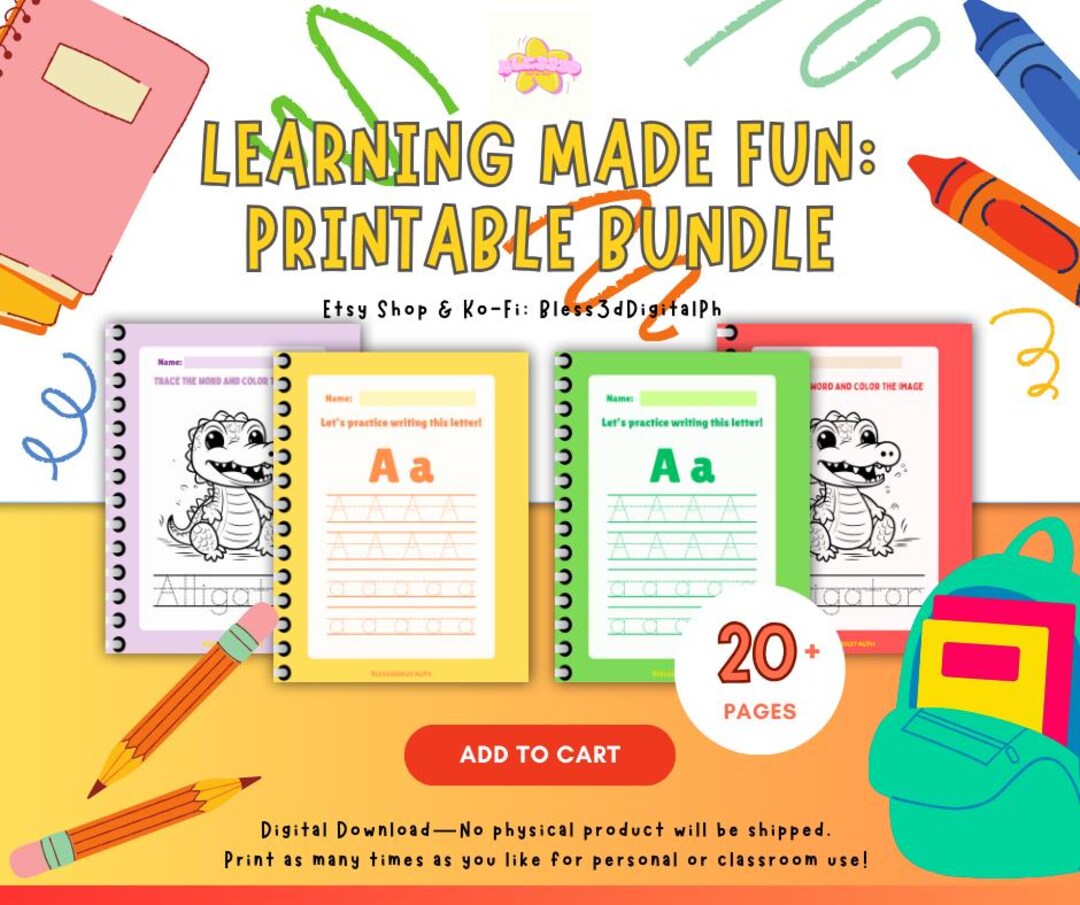 ABC Worksheets and Alphabet Tracing Bundle – Letter Practice, Coloring ...