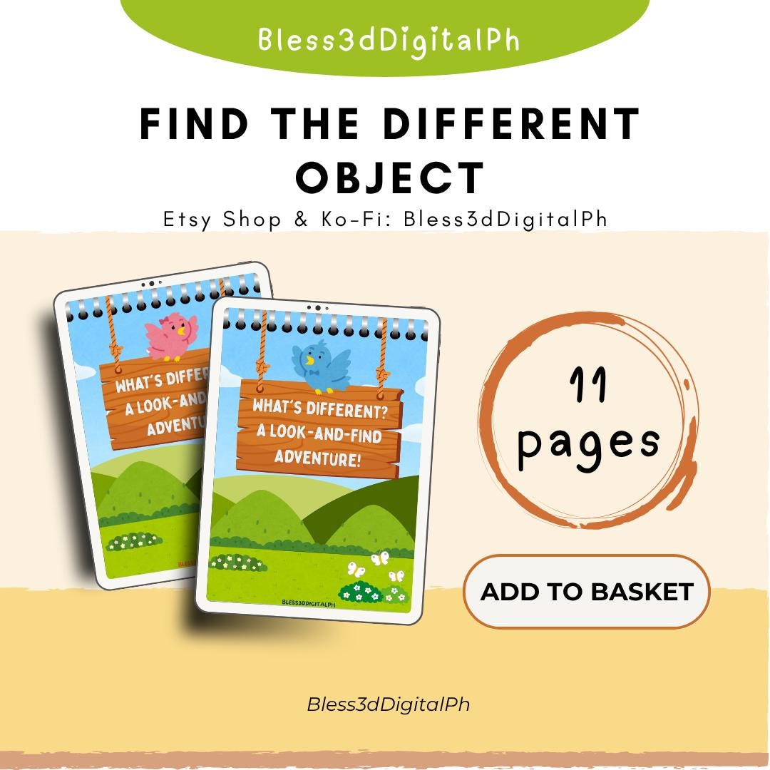Find the Different Object Worksheets for Kids | Spot the Difference ...