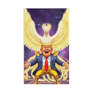 Hand towel：World Famous People Series Phoenix Trump Design hand towel- Unique Gift for Trump Fans, Kitchen Decor, Party Supplies, Humor