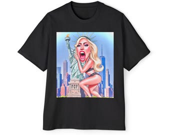 World Artist Parody Series,Lady kyakkya No.1, Oversized T-Shirt, Funny Graphic T-Shirt, Unique Gift for Music Lovers, Cool