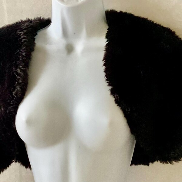 Julian McDonald Black Faux Fur Bolero