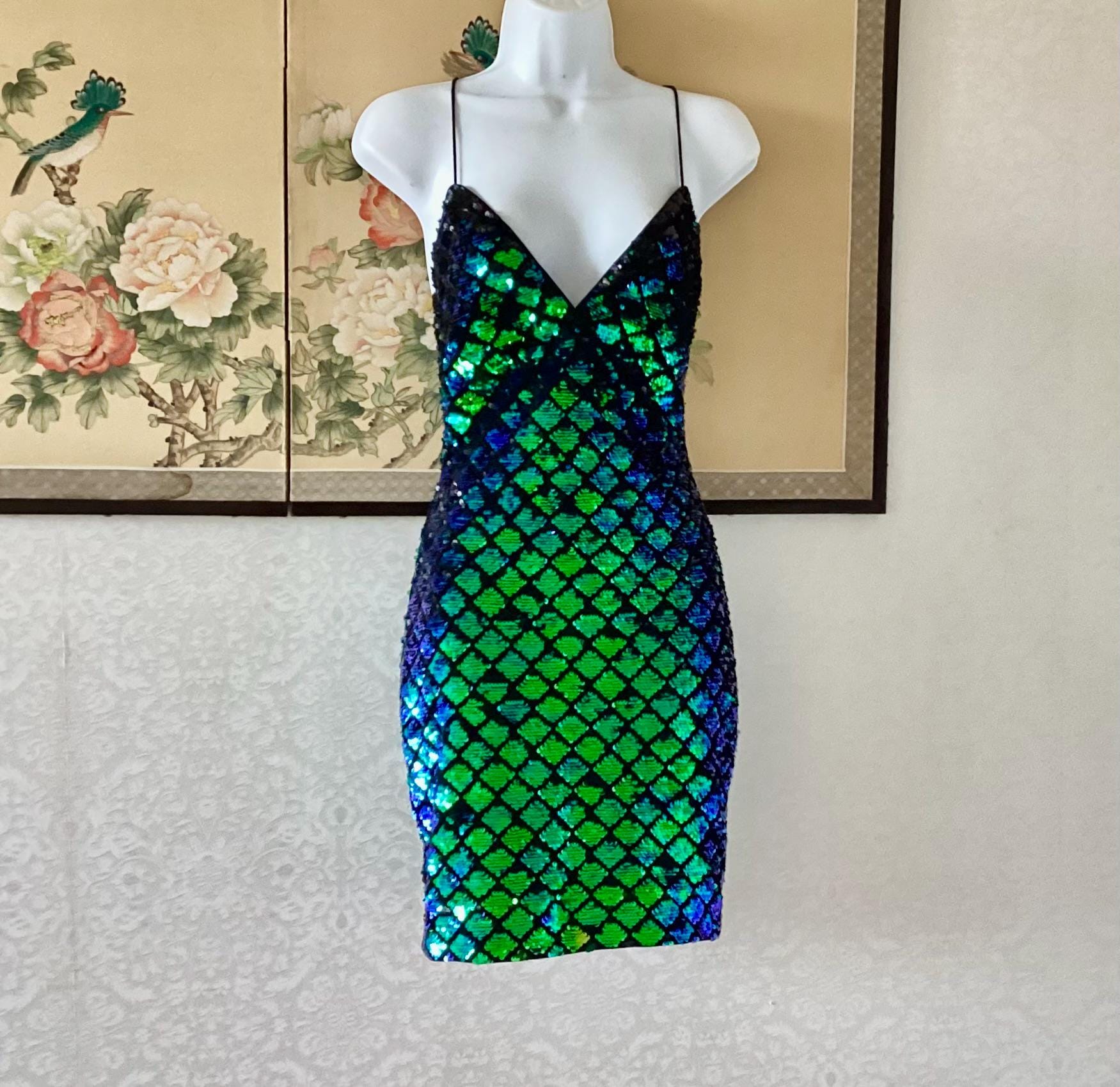 Disco Green Dress - Etsy UK Disco Green Dress - Etsy UK