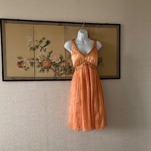 Sue Wong Silk Orange Beaded Party Dress - Etsy