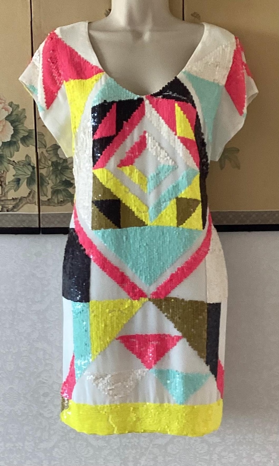 French Connection 90s Multicolored Shift Dress - Etsy
