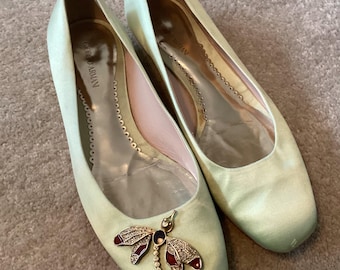 Giorgio Armani Silky Lime Ballet Flats