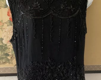 Vintage Papell Sequin Silk Top