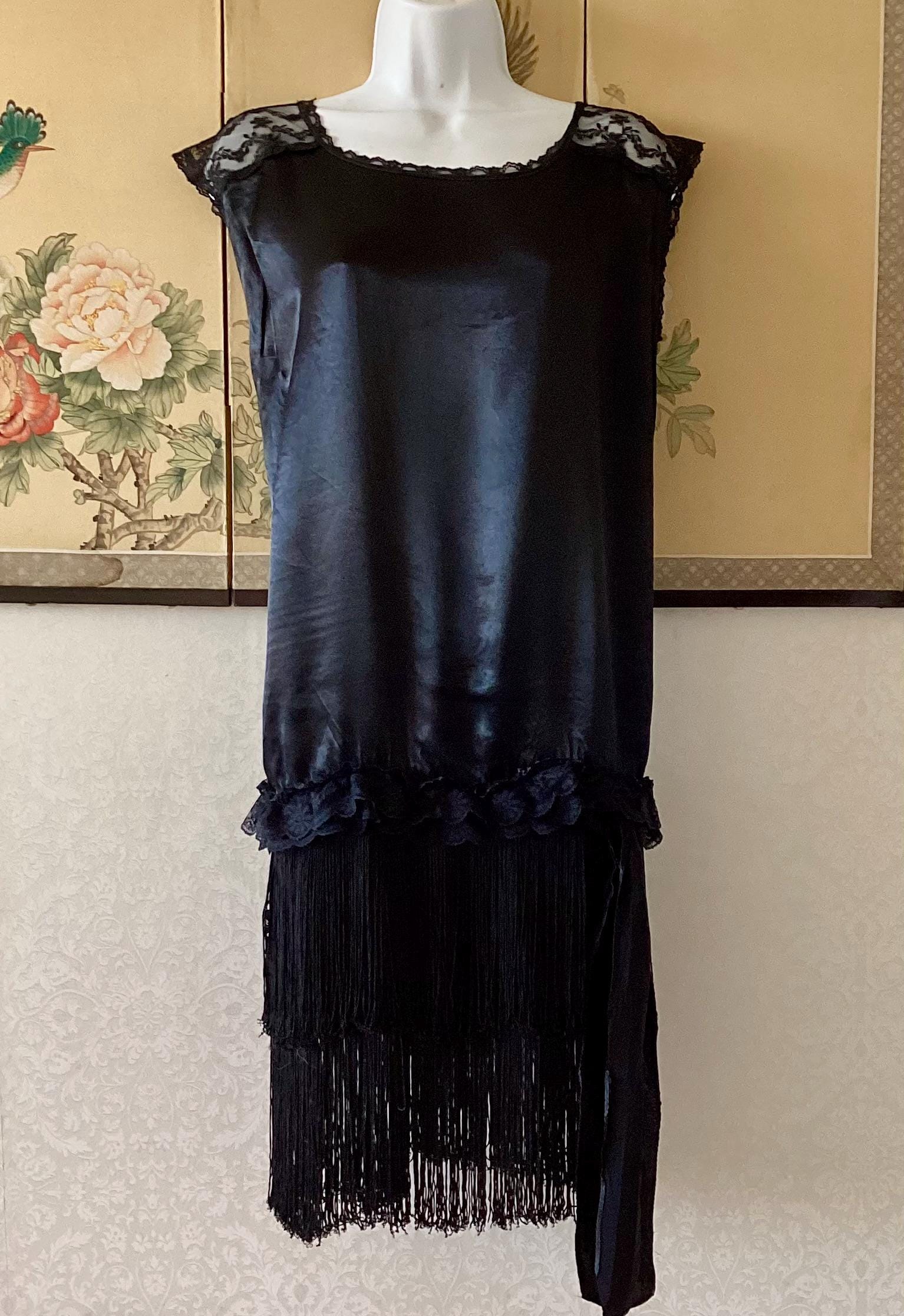 smocked dress drop waist 1920's Vintage Deco Dot Lace Voile Dropwaist Dress main image 0