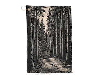 Toalla de disc golf: estilo vintage, regalo para disc golfistas, línea entre pinos