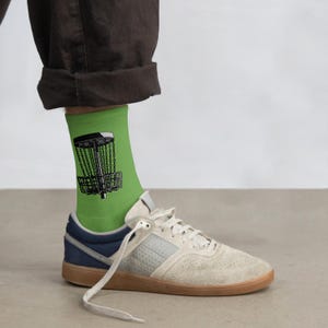 Disc Golf Cushioned Crew Socks, Comfortable Sports Socks, Gift for Disc Golfers, Fun Athletic Socks, Unique Sock Designs