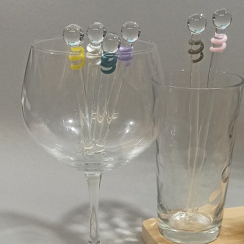 Decorated Swizzle Sticks Glass Drinks Stirrer Stir Stick Etsy