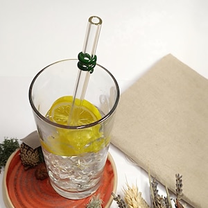 Pajita de vidrio reutilizable – Diseño en espiral – 6 tamaños – Ecológica, hecha a mano, colorida. Un sorbo para cada taza.