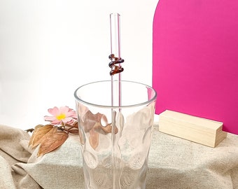Wiederverwendbare Glas-Strohhalm, dekoriert mit Spiralen, Strohhalme für Trinkgläser, plastikfreie Geschenke, nachhaltiges Leben