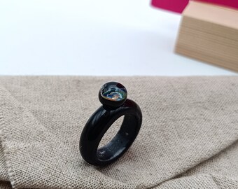 Cremation Glass Ring, Custom Ashes Jewellery Keepsake for your Pets over the Rainbow Bridge.