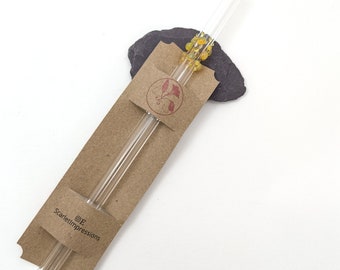 Reusable Straws, Drinking Straw, Eco Friendly Gifts - Multiple Colour Decorated Glass, Handmade in the UK