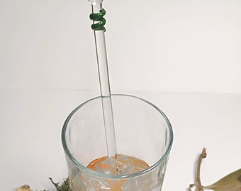 Glass Drink Stirrer: Decorated Swizzle Stick, Wedding Favor Gift
