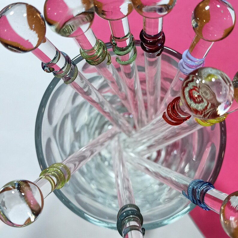 Decorated Swizzle Sticks Glass Drinks Stirrer Stir Stick Etsy