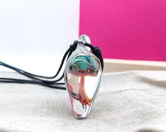 Jellyfish Handmade Glass Pendant, Marine Life Jewellery