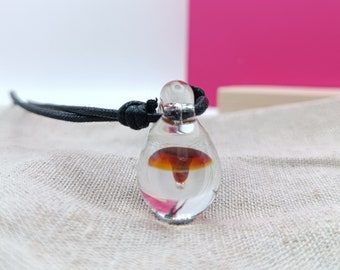 Glass Mushroom Pendant - Unique Nature Lover's Accessory for Foragers, Festivals and Fun