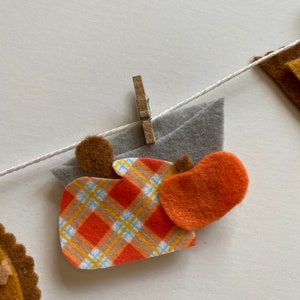 Fall Pumpkin Spice Miniature Clothesline Decoration Banner Garland Felt Bunting Autumn Harvest image 10