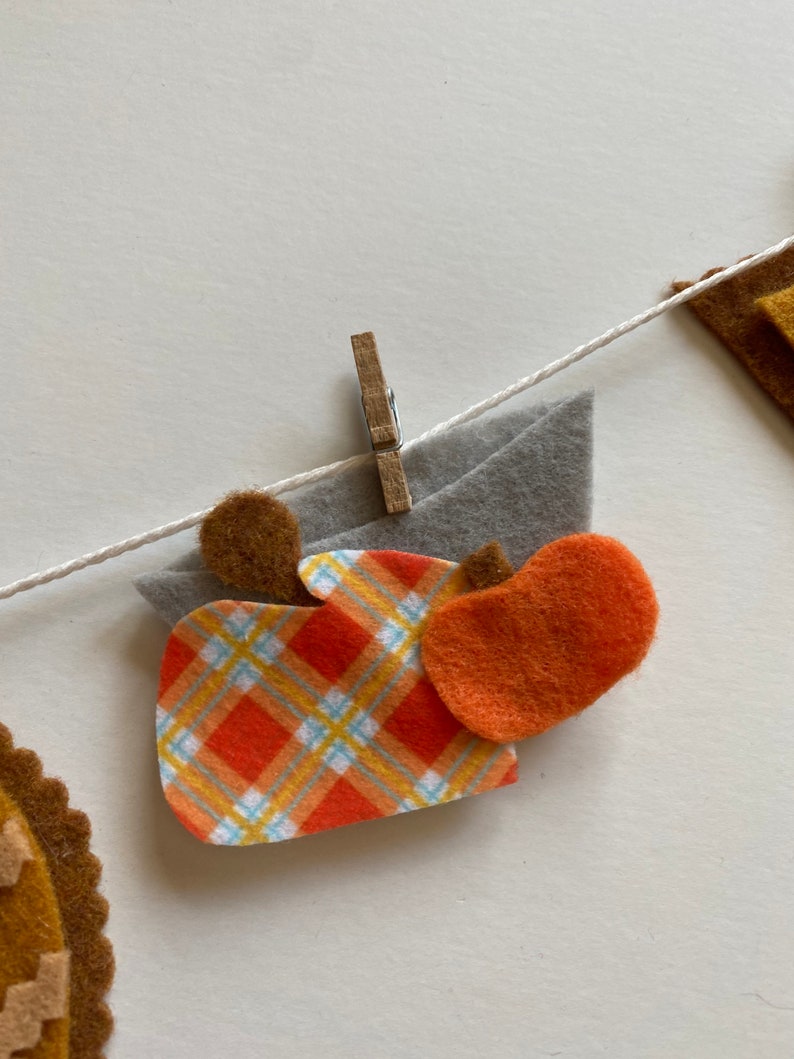 Fall Pumpkin Spice Miniature Clothesline Decoration Banner Garland Felt Bunting Autumn Harvest image 10