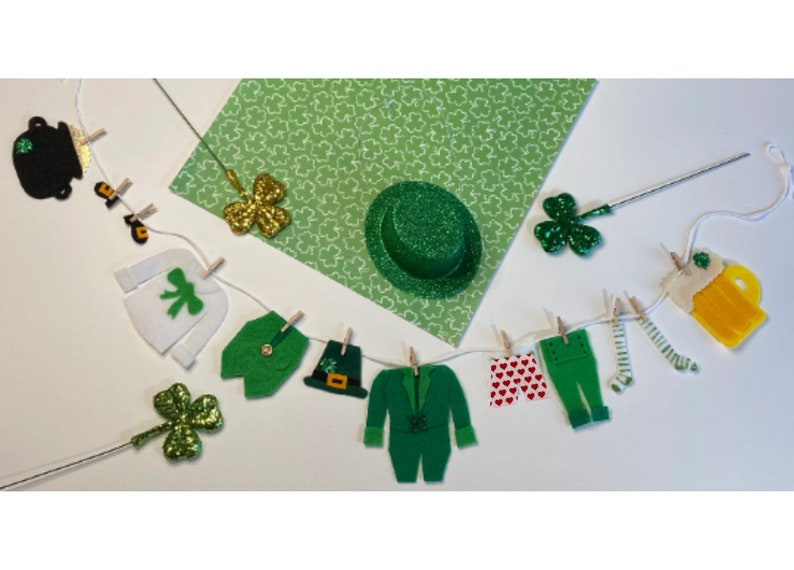 St. Patrick's Day Garland Leprechaun Banner Clothesline Laundry Bunting image 6