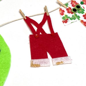 Beach Santa Miniature Felt Clothesline Banner Garland Bunting Wall Hanging and Fireplace Mantel Decoration image 3