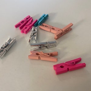 Miniature Colored Clothespins- Set of 15