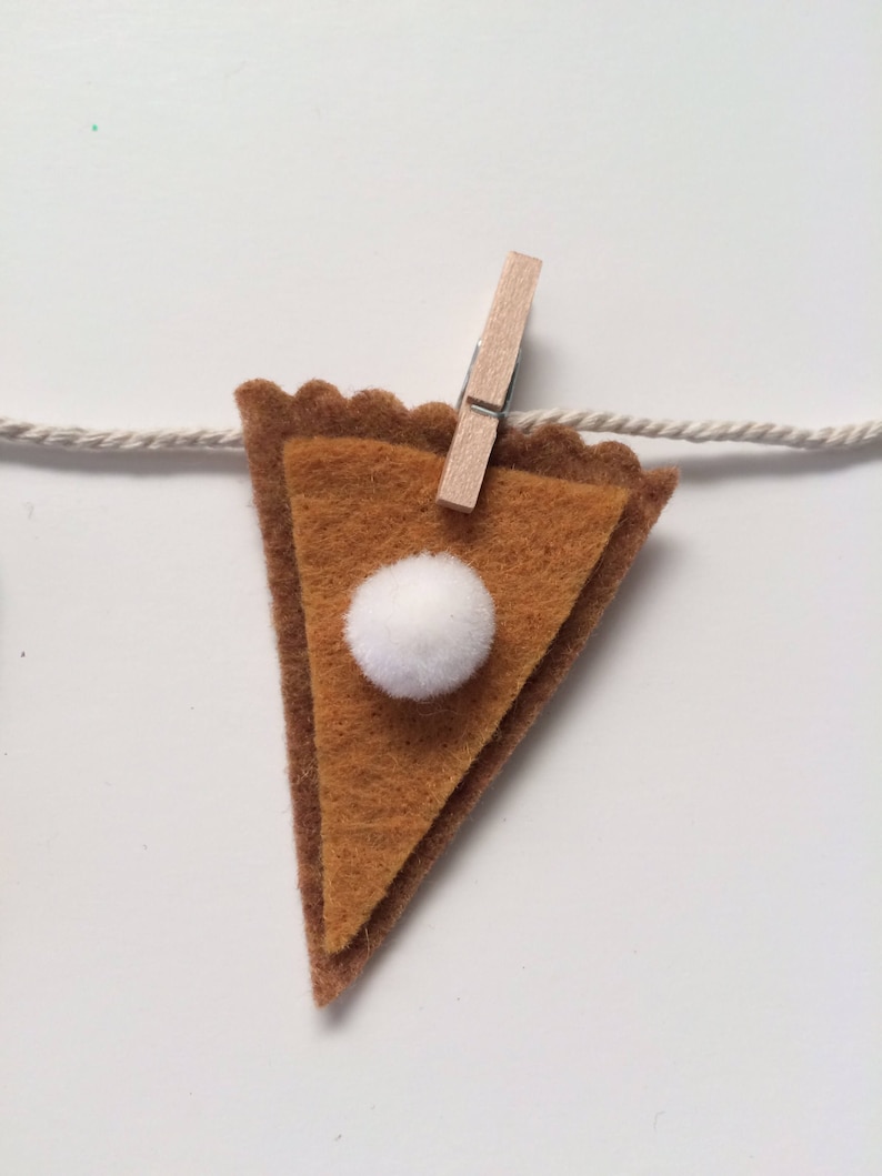 Fall Pumpkin Spice Miniature Clothesline Decoration Banner Garland Felt Bunting Autumn Harvest image 4