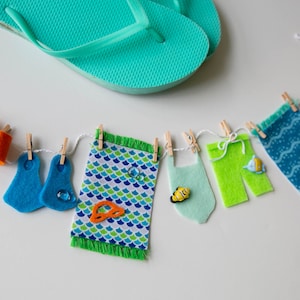 Summer Kid&#39;s Pool Swimming Clothesline Banner Garland Bunting Wall Hanging Decoration