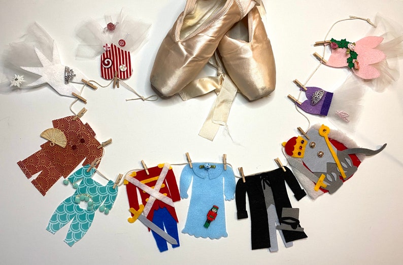 The Nutcracker Ballet Christmas Miniature Felt Banner Garland Etsy