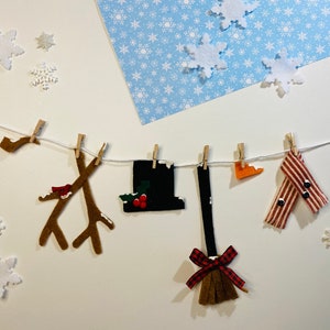 Snowman Miniature Felt Clothesline Florida Snowman Banner Melted Snowman Garland Bunting Wall Hanging Winter Decoration