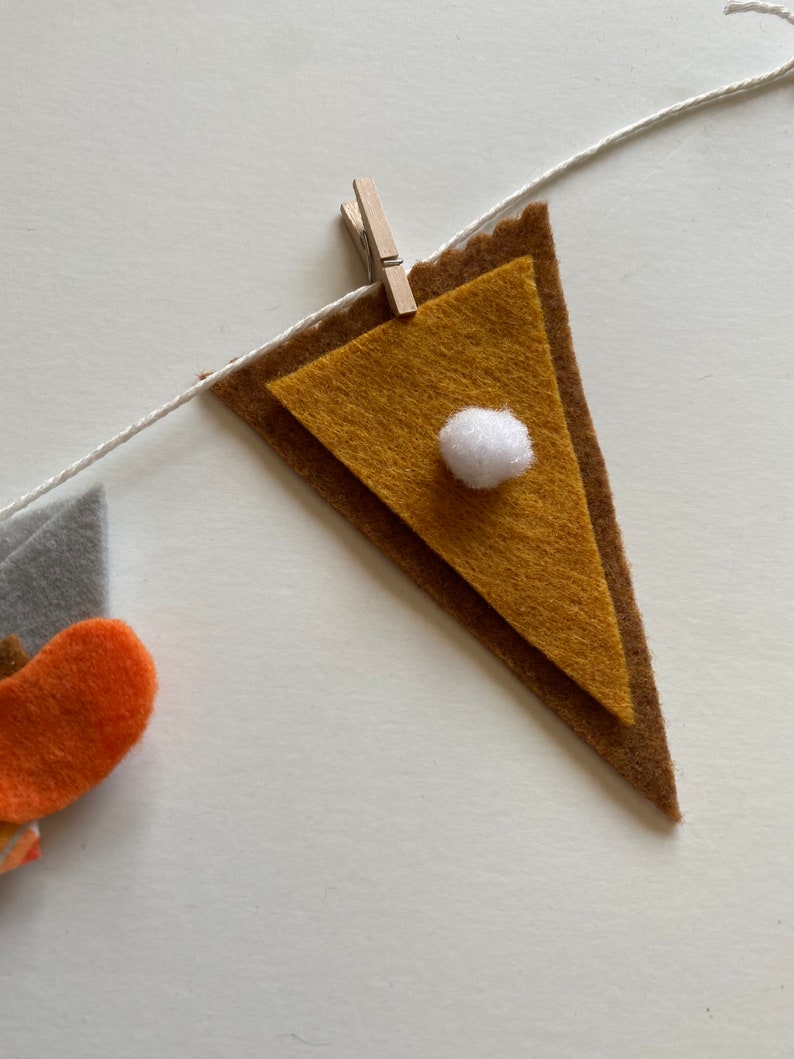 Fall Pumpkin Spice Miniature Clothesline Decoration Banner Garland Felt Bunting Autumn Harvest image 9