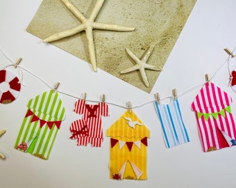 Old Fashioned Bathing Suit Miniature Felt Clothesline Beach Tent Garland Bunting Wall Hanging Decoration for Summer