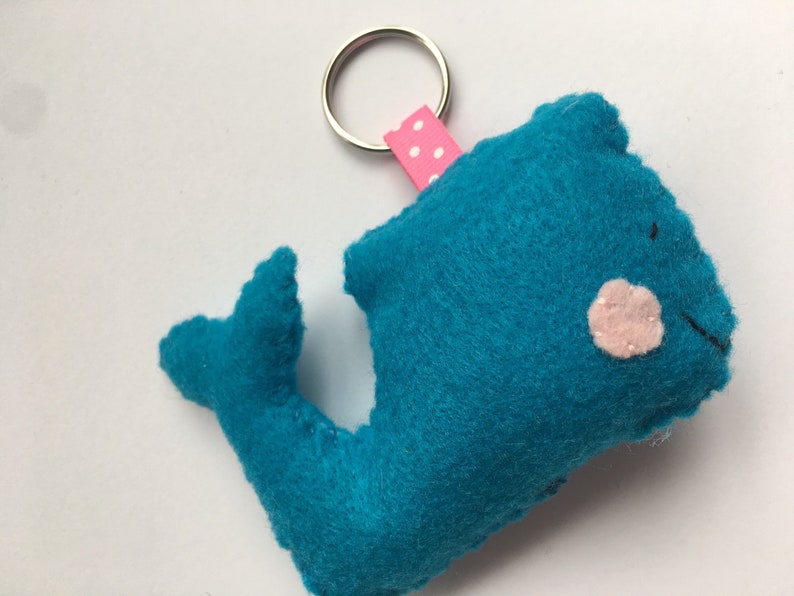 Whale Felt Keychain Kawaii Keychain Backpack Accesories Etsy