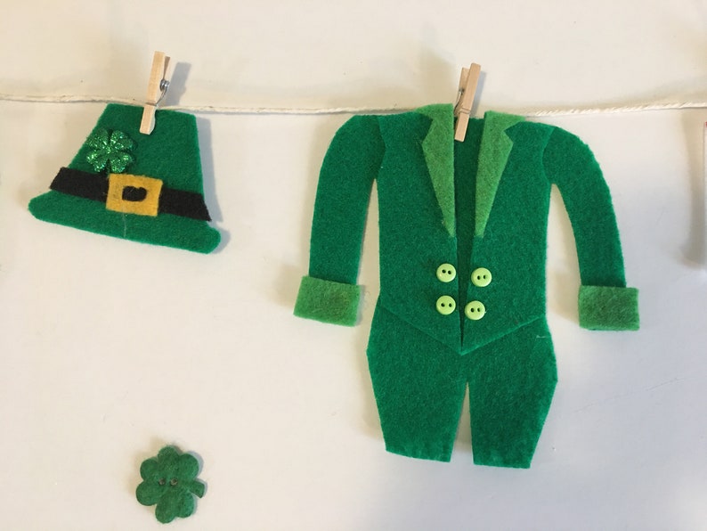 St. Patrick's Day Garland Leprechaun Banner Clothesline Laundry Bunting image 2